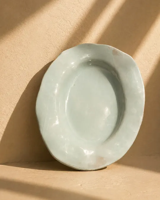 دیس سفالی فیروزه‌ای